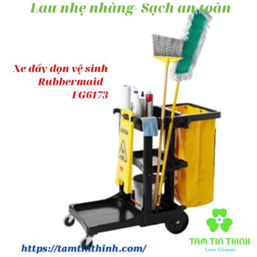 Xe đẩy dọn vệ sinh Rubbermaid FG6173