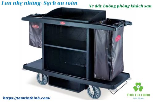 Xe đẩy dọn vệ sinh buồng phòng Khách sạn 2 túi SFC 01