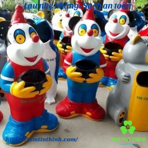 Thung rac composite hinh chuot Mickey 3