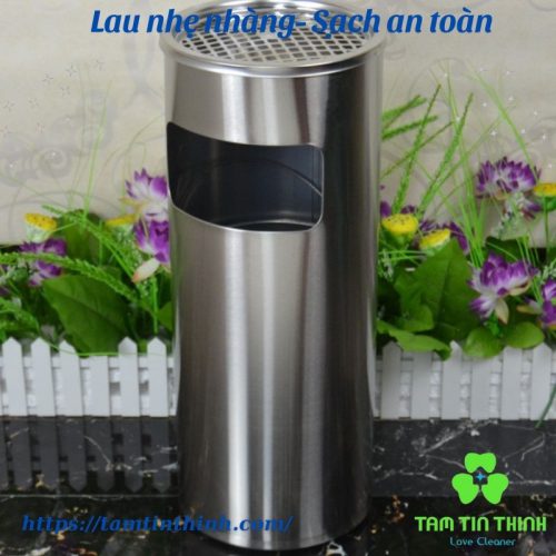 Thùng rác inox gạt tàn tròn HX 138