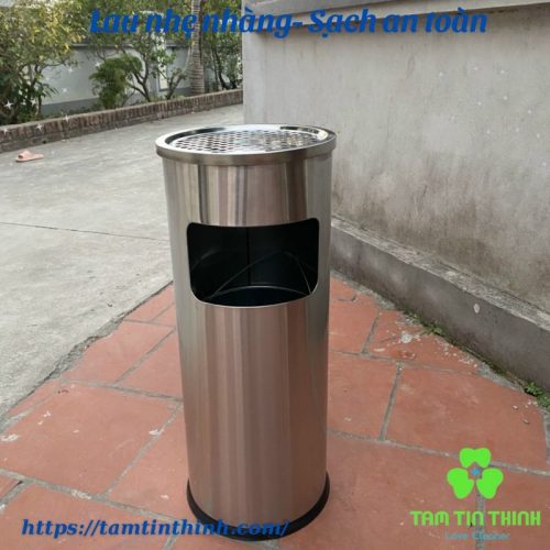 Thùng rác inox gạt tàn tròn HX 138