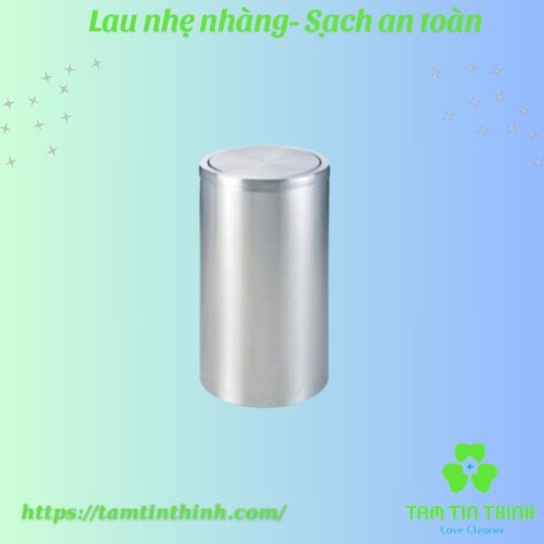 Thùng rác innox nắp lật dạng tròn HX-300