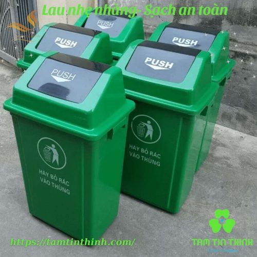 Thùng rác nắp lật PUSH 60L