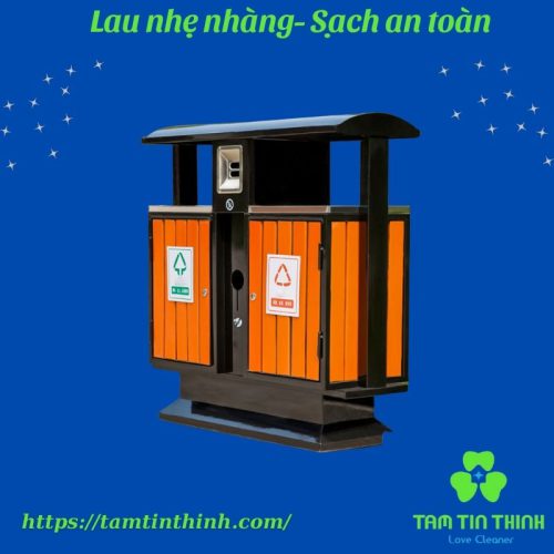 Thùng rác ngoài trời 2 ngăn