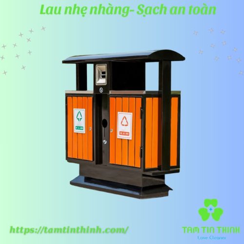 Thùng rác ngoài trời 2 ngăn