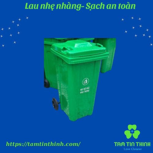 Thùng rác nhựa 160L màu xanh