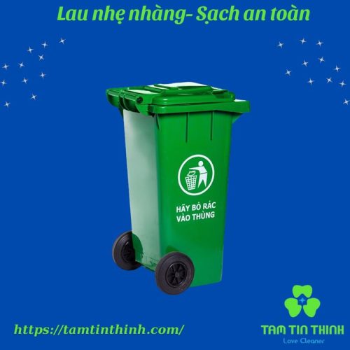 Thùng rác nhựa 240L màu xanh