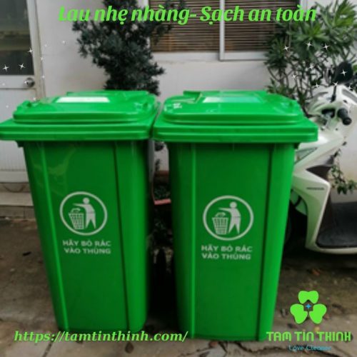 Thùng rác nhựa 240L màu xanh 13.2kg