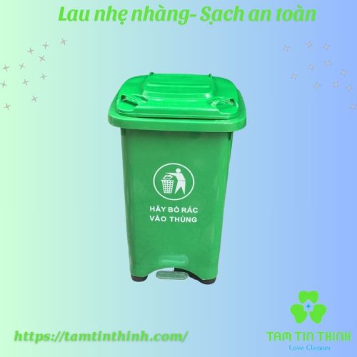 Thùng rác nhựa 60L màu xanh