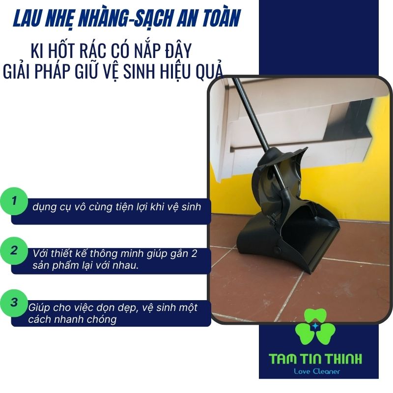 Ki hốt rác có nắp đậy
