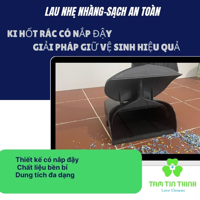 Ki hốt rác có nắp đậy