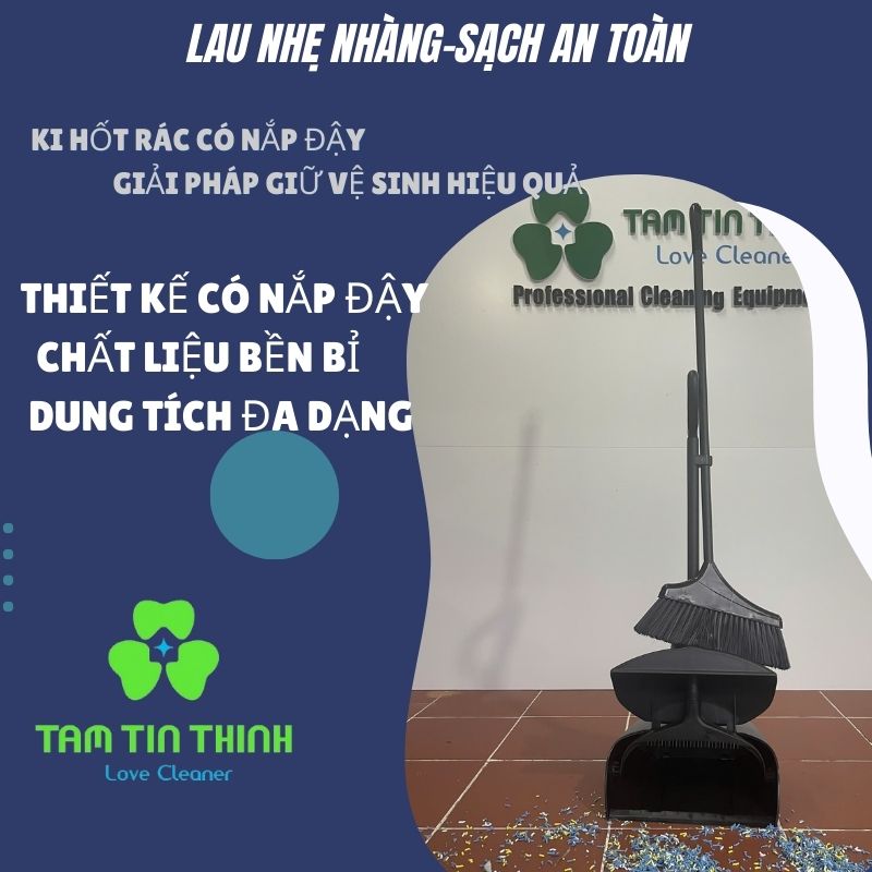 Ki hốt rác có nắp đậy