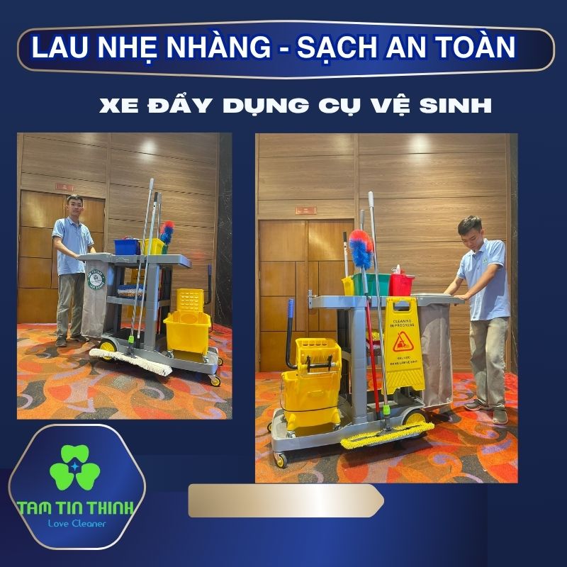 Xe đẩy dụng cụ vệ sinh