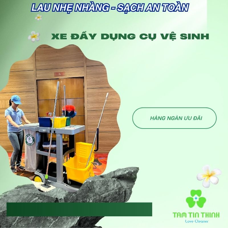 Xe đẩy dụng cụ vệ sinh