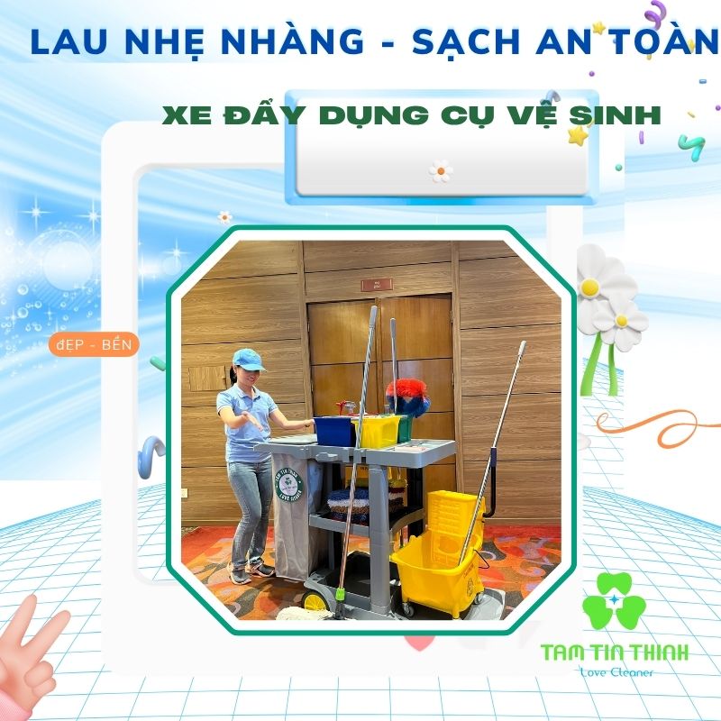 Xe đẩy dụng cụ vệ sinh