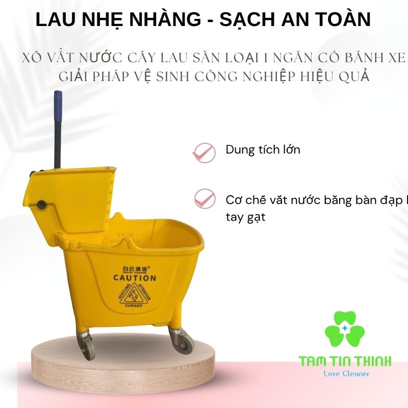 Combo Xô Vắt 24 Lít Kết Hợp Cây Lau Công Nghiệp Dmop