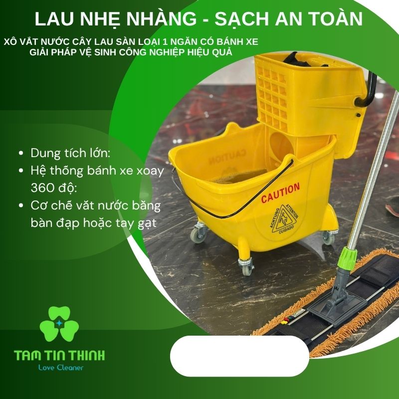 Combo Xô Vắt 24 Lít Kết Hợp Cây Lau Công Nghiệp Dmop