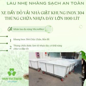 Xe Đẩy Đồ Vải Nhà Giặt Khung Inox 304