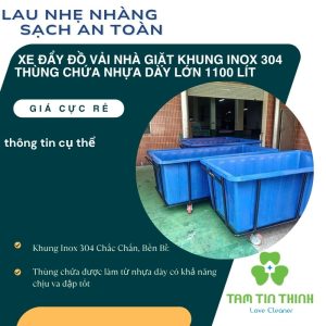 Xe Đẩy Đồ Vải Nhà Giặt Khung Inox 304